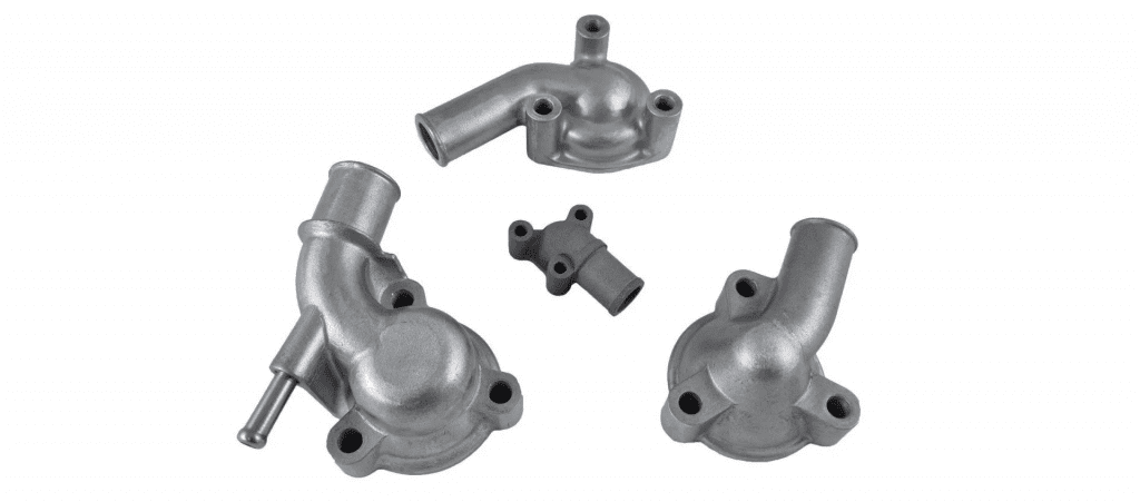 Selection of thermostat housings made through the investment casing process