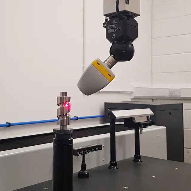 Nikon LC15Dx laser scanner scanning a component on a LK CMM