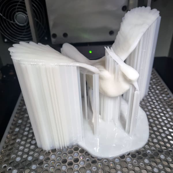 sla 3d printed bird motif